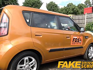 fake Driving school Posh super-naughty huge-boobed examiner