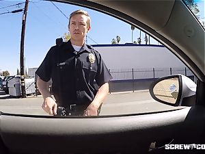 CAUGHT! black nymph gets spilled throating off a cop