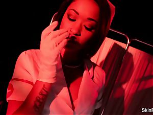 supah sizzling nurse skin Diamond gives a jaw-dropping tease