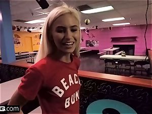 little teen Kiara heads from skating rink to blowing man meat